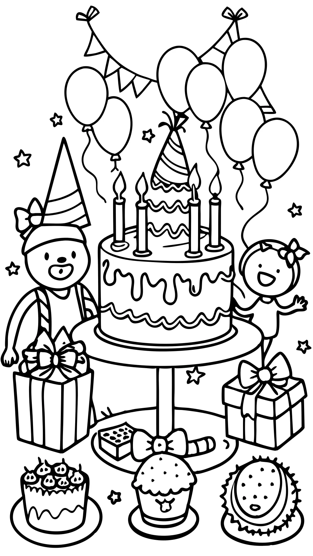 coloring pages birthday party